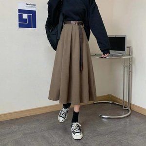Solid Long Skirt / Dark Academia Clothing